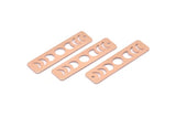 Copper Rectangle Charm, 8 Raw Copper Moon Phases Charms With 1 Hole, Stamping Blanks (40x10x0.80mm) M01888