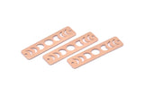 Copper Rectangle Charm, 8 Raw Copper Moon Phases Charms With 2 Holes, Stamping Blanks (40x10x0.80mm) M01887