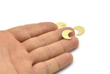 Brass Moon Blank, 24 Textured Raw Brass Crescent Moon Blanks (15x8x1mm) M01857