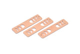 Bakır Dikdörtgen Charm, 1 Delikli 8 Ham Bakır Ay Evreleri Charm'ı, Damgalama Boşlukları (40x10x0,80 mm) M01883