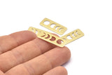 Brass Rectangle Blank, 10 Raw Brass Moon Phases Stamping Blanks (25x10x0.80mm) M01882