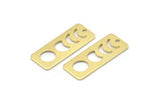 Brass Rectangle Charm, 10 Raw Brass Moon Phases Charms With 1 Hole, Stamping Blanks (25x10x0.80mm) M01992