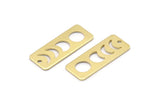 Brass Rectangle Charm, 10 Raw Brass Moon Phases Charms With 1 Hole, Stamping Blanks (25x10x0.80mm) M01992