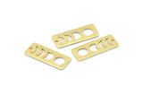 Brass Rectangle Charm, 10 Raw Brass Moon Phases Charms With 1 Hole, Stamping Blanks (25x10x0.80mm) M01992