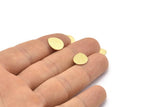Brass Drop Blank, 12 Textured Raw Brass Drop Stamping Blanks (12x0.70mm) M01850
