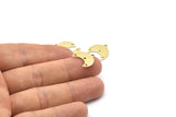 Brass Moon Charm, 24 Raw Brass Crescent Moon Charms With 1 Loop And 3 Holes (15x9x1mm) M01830