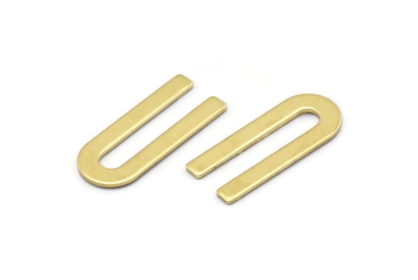 Brass U Shaped Blank, 24 Raw Brass U Shaped Stamping Blanks, Findings (22x9x0.80mm) M02092
