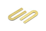 Brass U Shaped Blank, 24 Textured Raw Brass U Shaped Stamping Blanks, Findings (22x9x0.80mm) M02095