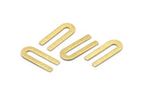 Brass U Shaped Blank, 24 Textured Raw Brass U Shaped Stamping Blanks, Findings (22x9x0.80mm) M02095