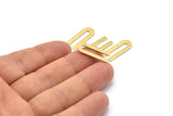Brass U Shaped Blank, 24 Textured Raw Brass U Shaped Stamping Blanks, Findings (22x9x0.80mm) M02095