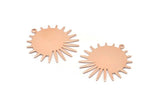 Copper Sun Charm, 8 Raw Copper Sun Charms With 1 Loop, Findings (29x28x0.80mm) M02118