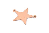 Copper Star Charm, 12 Raw Copper Star Charms With 2 Loops (27x22x0.80mm) M02117