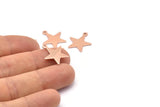Copper Star Charm, 24 Raw Copper Star Charms With 1 Loop (18x16x0.80mm) M02114