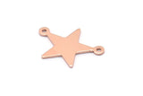 Copper Star Charm, 24 Raw Copper Star Charms With 2 Loops (22x16x0.80mm) M02115