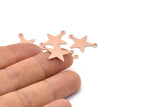 Copper Star Charm, 24 Raw Copper Star Charms With 2 Loops (22x16x0.80mm) M02115