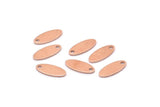 Copper Oval Charm, 100 Raw Copper, Copper Charm, Tiny Copper Oval Charms With 1 Hole (12x5x0.80mm) M02111