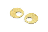 Brass Round Charm, 24 Textured Raw Brass Round Charms With 1 Hole (13x0.80mm) M02160