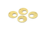 Brass Round Charm, 24 Textured Raw Brass Round Charms With 1 Hole (13x0.80mm) M02160