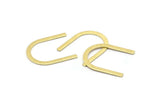 Brass U Shaped Blank, 12 Textured Raw Brass U Shaped Stamping Blanks, Findings (30x25x0.80mm) M02104