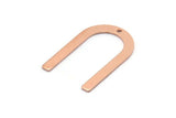 Copper U Shape Charm, 24 Raw Copper U Shaped Charms With 1 Hole (26x17x0.80mm) M02088
