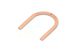 Copper U Shape Charm, 12 Raw Copper U Shaped Charms With 1 Hole (30x25x0.80mm) M02108