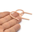 Copper U Shape Charm, 12 Raw Copper U Shaped Charms With 1 Hole (30x25x0.80mm) M02108