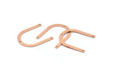 Copper U Shape Charm, 12 Raw Copper U Shaped Charms With 3 Holes (30x25x0.80mm) M02109