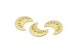Brass Moon Blank, 24 Raw Brass Crescent Moon Phases Blanks (15x8x1mm) M01866