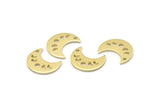 Brass Moon Charm, 24 Raw Brass Crescent Moon Phases Charms With 1 Hole (15x8x1mm) M01868