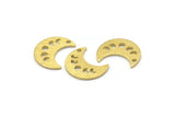 Brass Moon Charm, 24 Textured Raw Brass Crescent Moon Phases Charms With 1 Hole (15x8x1mm) M01864