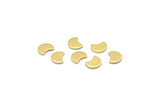 Brass Moon Blank, 250 Raw Brass, Crescent Moon, Brass Blanks, Tiny Brass Moon (6x5x0.80mm) M01872