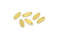 Brass Oval Charm, 100 Raw Brass, Textured Brass Charm, Tiny Brass Oval Charms With 2 Holes (12x5x0.80mm) M01878