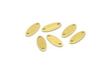 Brass Oval Charm, 100 Raw Brass, Textured Brass Charm, Tiny Brass Oval Charms With 2 Holes (12x5x0.80mm) M01878