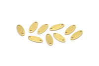 Brass Oval Charm, 100 Raw Brass, Textured Brass Charm, Tiny Brass Oval Charms With 2 Holes (12x5x0.80mm) M01878