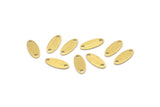 Brass Oval Charm, 100 Raw Brass, Textured Brass Charm, Tiny Brass Oval Charms With 2 Holes (12x5x0.80mm) M01878