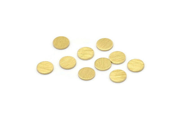 Brass Round Tag, 100 Textured Raw Brass Round Stamping Blanks, Findings (6x0.70mm) M01854