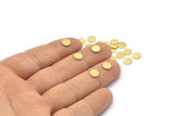 Brass Round Tag, 100 Textured Raw Brass Round Stamping Blanks, Findings (6x0.70mm) M01854