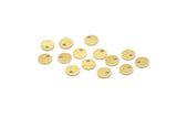 Brass Round Tag, 100 Textured Raw Brass Round Charms With 1 Hole (6x0.70mm) M01855
