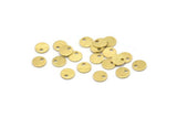 Brass Round Tag, 100 Textured Raw Brass Round Charms With 1 Hole (6x0.70mm) M01855