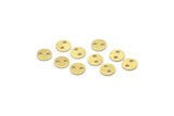 Brass Round Tag, 100 Textured Raw Brass Round Charms With 2 Holes (6x0.70mm) M01856