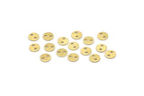 Brass Round Tag, 100 Textured Raw Brass Round Charms With 2 Holes (6x0.70mm) M01856