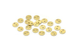 Brass Round Tag, 100 Textured Raw Brass Round Charms With 2 Holes (6x0.70mm) M01856