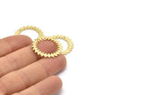 Brass Circle Charm, 2 Textured Raw Brass Circle Charms With 1 Hole, Brass Pendants, Findings (25x0.80mm) M02129