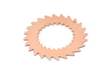 Copper Circle Charm, 2 Raw Copper Circle Charms With 1 Hole, Copper Pendants, Findings (42x0.80mm) M02158