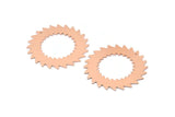 Copper Circle Charm, 2 Raw Copper Circle Charms With 1 Hole, Copper Pendants, Findings (42x0.80mm) M02158