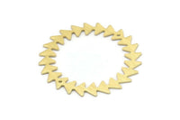Brass Circle Charm, 2 Textured Raw Brass Circle Charms With 2 Holes, Brass Pendants, Findings, Connectors (42x0.80mm) M02152