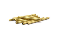 Brass Tube Beads - 50 Raw Brass Tube Beads (3x40mm) Bs 1444