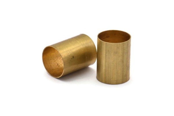 Industrial Tube Bead, 6 Raw Brass Industrial Tube Findings, (20x15mm) R026