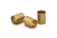 Industrial Tube Bead, 6 Raw Brass Industrial Tube Findings, (20x15mm) R026
