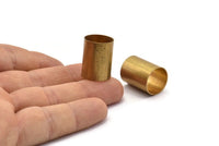 Industrial Tube Bead, 6 Raw Brass Industrial Tube Findings, (20x15mm) R026